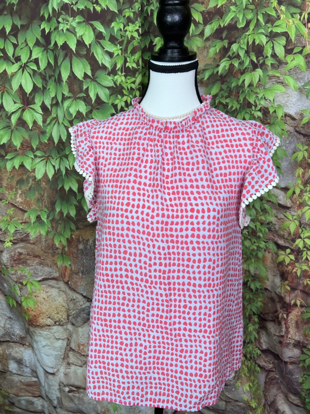 THML Powder Blue and Pink Ruffled Blouse, S - Picture 3 of 12